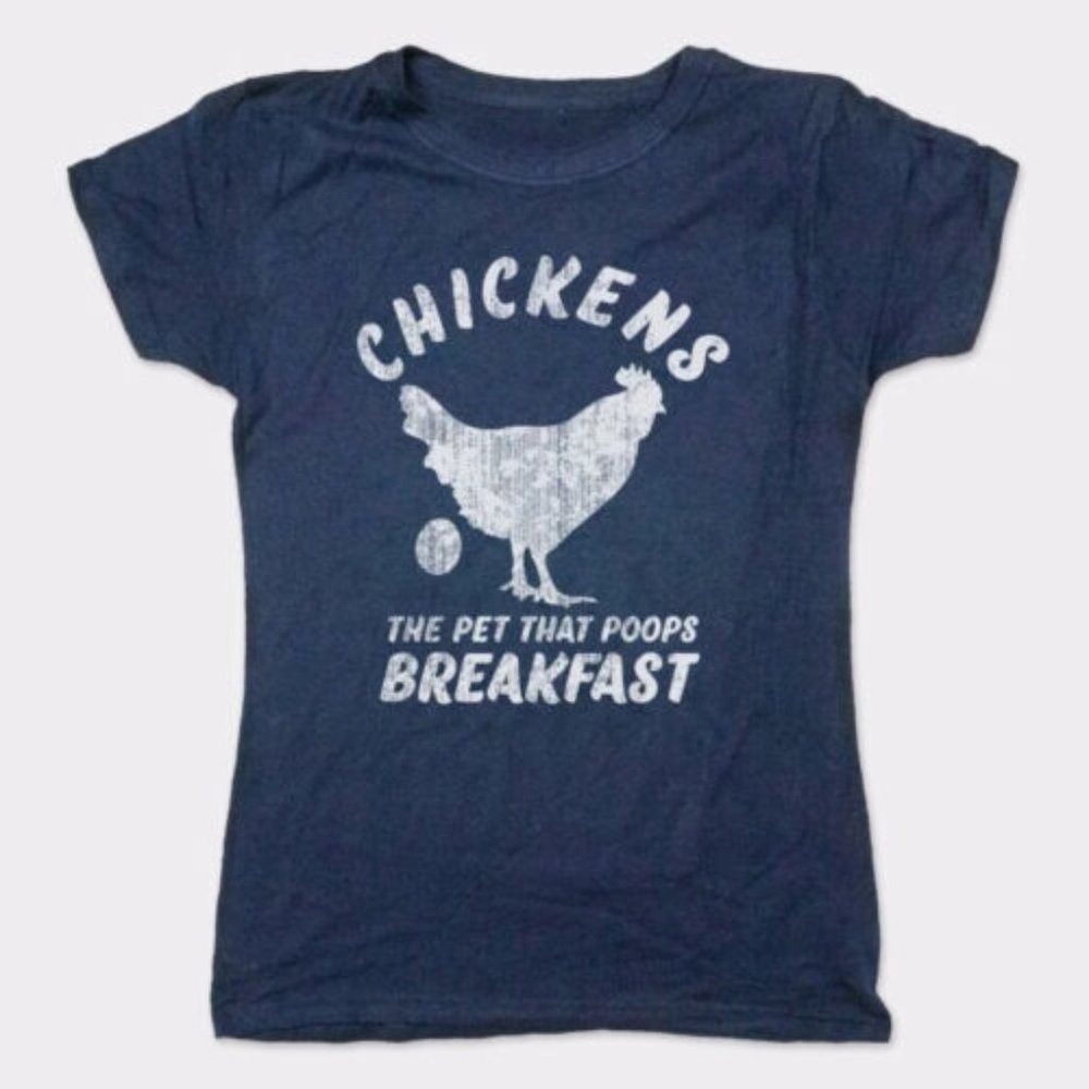 Chickens The Pet That Poops Breakfast Shirt‎ Farm Small